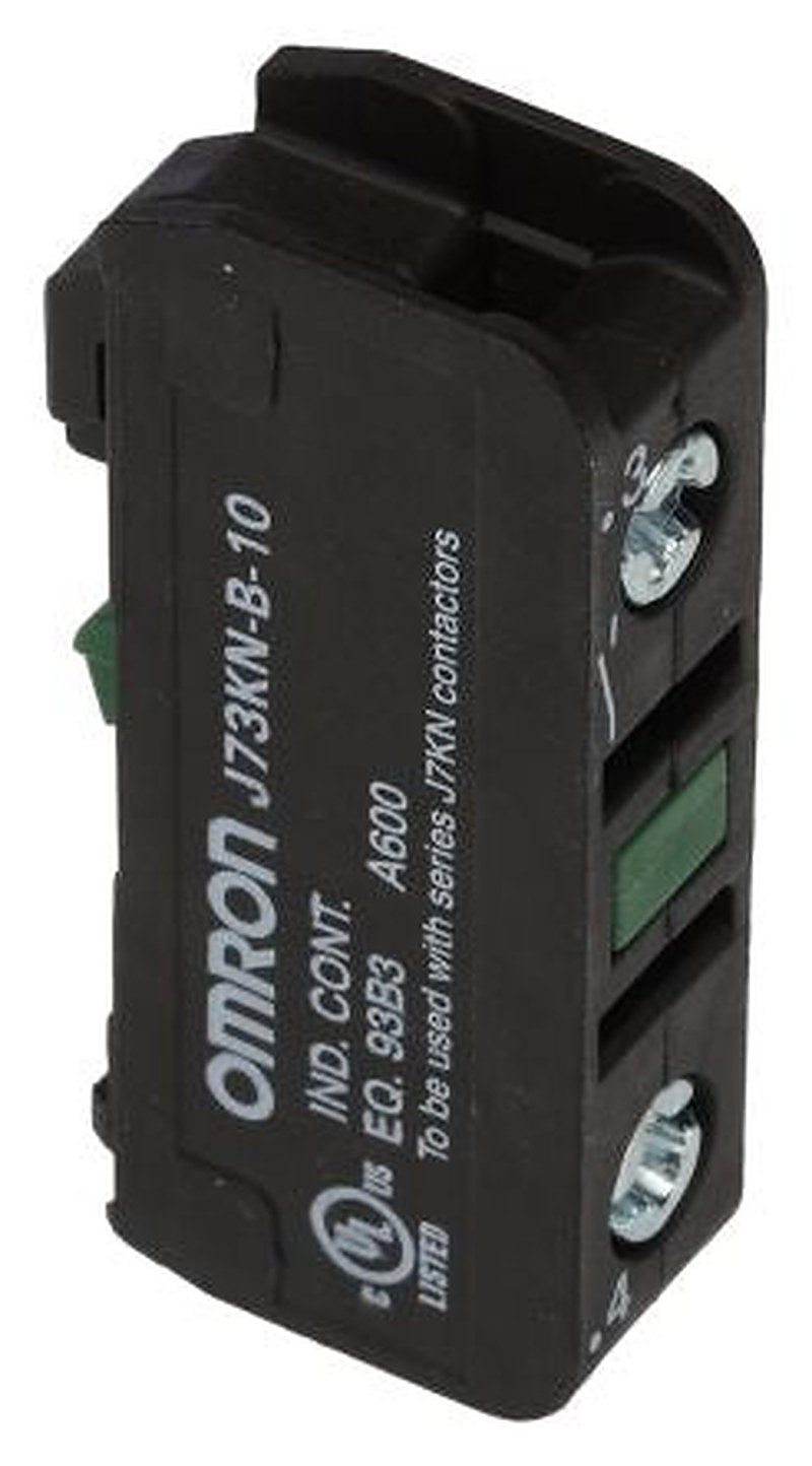 Omron Auxiliary Contact Block, 1 Contact, 1 NC, J73KN, Front, 10 A, 24V, J73KN-B-10