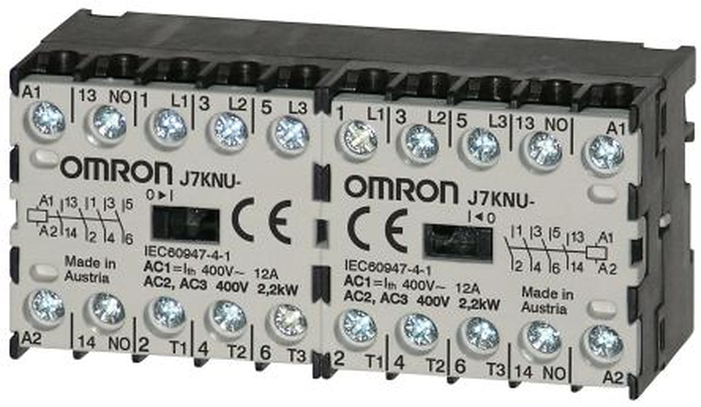 Omron J7KNU Contactor, 110V ac Coil, 3-Pole, 12 A, 2.2 kW, 1 NO