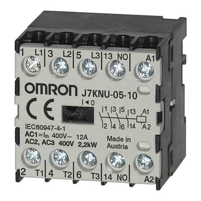 Omron J7KNU Contactor, 48V ac Coil, 3-Pole, 5 A, 2.2 kW, 1 NO/3 NC, 24V