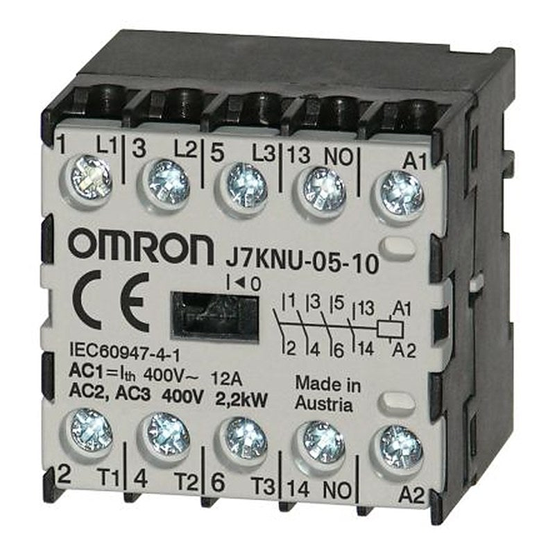 Omron J7KNU Contactor, 90V ac Coil, 3-Pole, 5 A, 1.1 kW, 1 NO