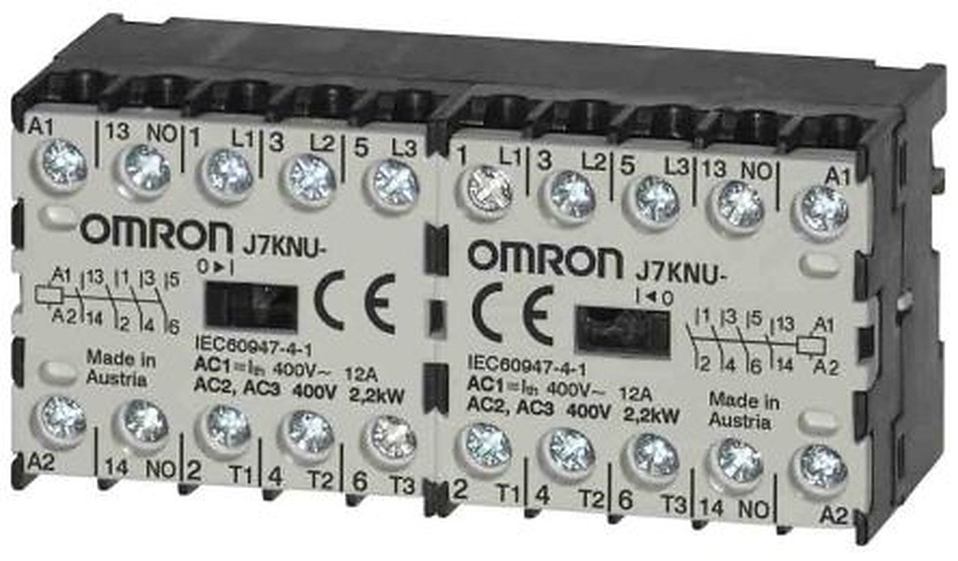 Omron J7KNU Contactor, 110V ac Coil, 4-Pole, 12 A, 2.2 kW, 2 NO/2 NC, 440V