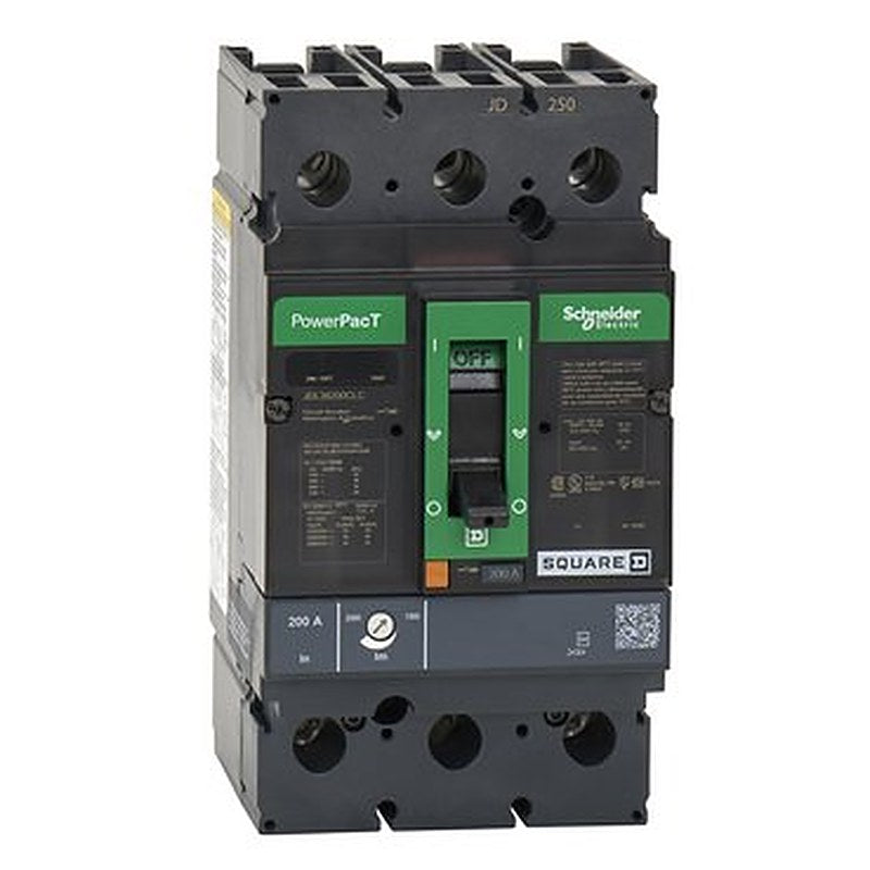Circuit breaker, PowerPacT J, 200A, 3 pole, 600VAC, 14kA, lugs, thermal magnetic, 100%, copper lugs (Circuit breaker PowerPacT J) is a Schneider Electric product. Designed for reliable performance and long service life. Available across Iraq — contact us for pricing and delivery options.