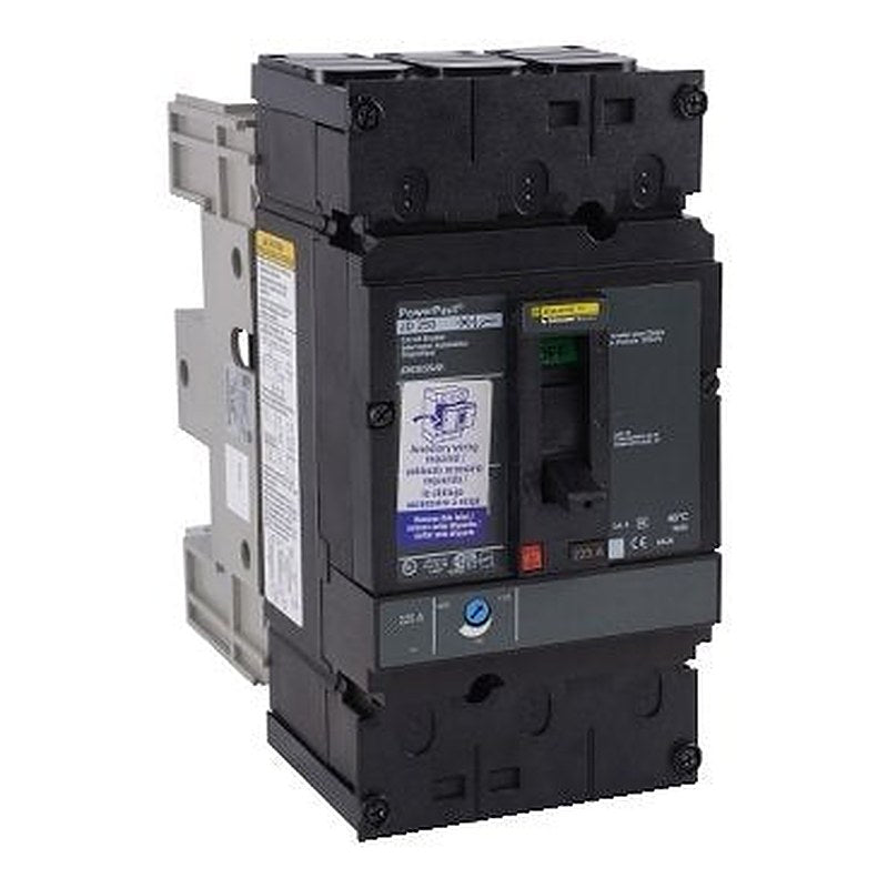 Circuit breaker, PowerPacT J, 225A, 3 pole, 600VAC, 14kA, plug in, thermal magnetic, 80%, aux (Circuit breaker PowerPacT J) is a Schneider Electric product. Designed for reliable performance and long service life. Available across Iraq — contact us for pricing and delivery options.