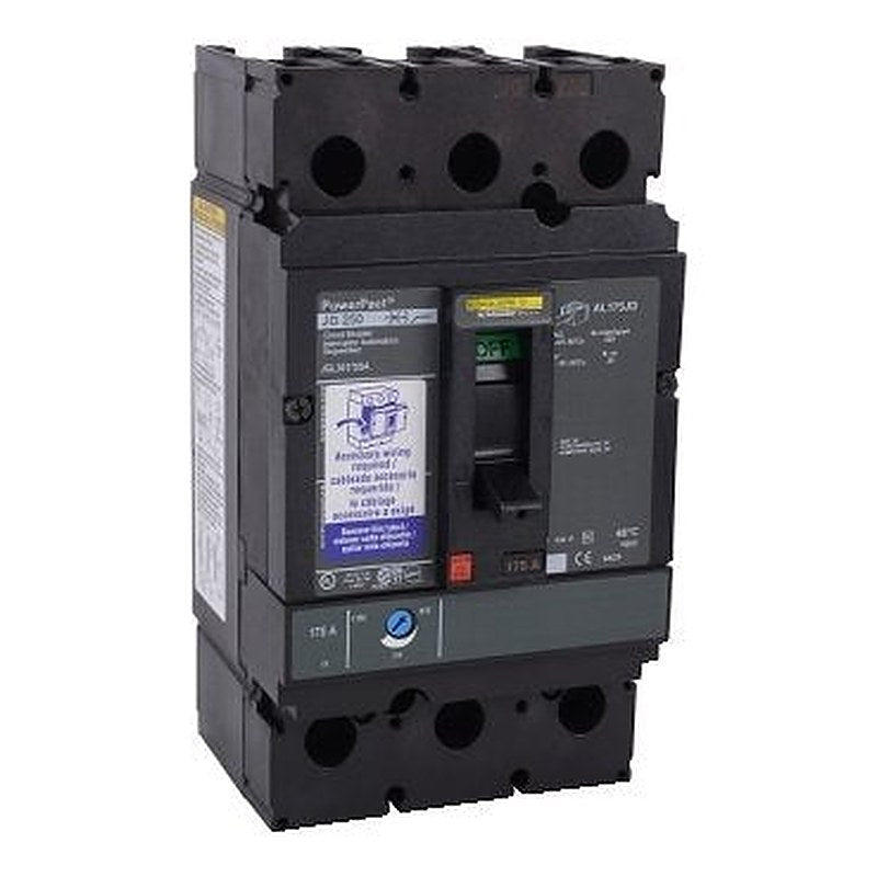 Circuit breaker, PowerPacT J, 175A, 3 pole, 600VAC, 18kA, lugs, thermal magnetic, 80%, aux (Circuit breaker PowerPacT J) is a Schneider Electric product. Designed for reliable performance and long service life. Available across Iraq — contact us for pricing and delivery options.