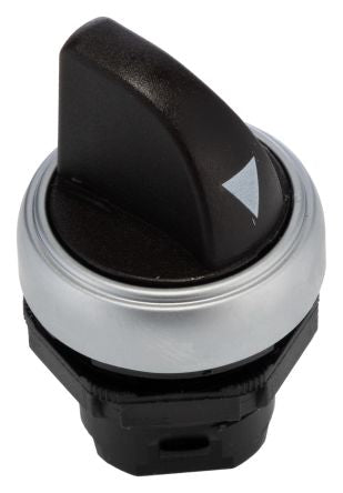 Lovato Platinum Series 2 Position Selector Switch Head, 22 mm Cutout, Black Handle, IP69K, IP67, IP66