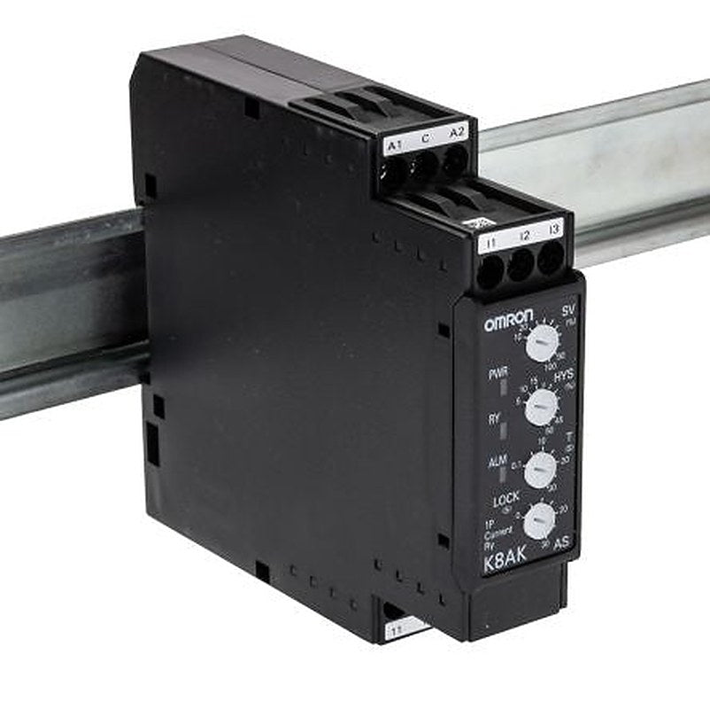 Omron Monitoring Relay, 1 Phase, SPDT, DIN Rail, 10A to 200A, 240V ac
