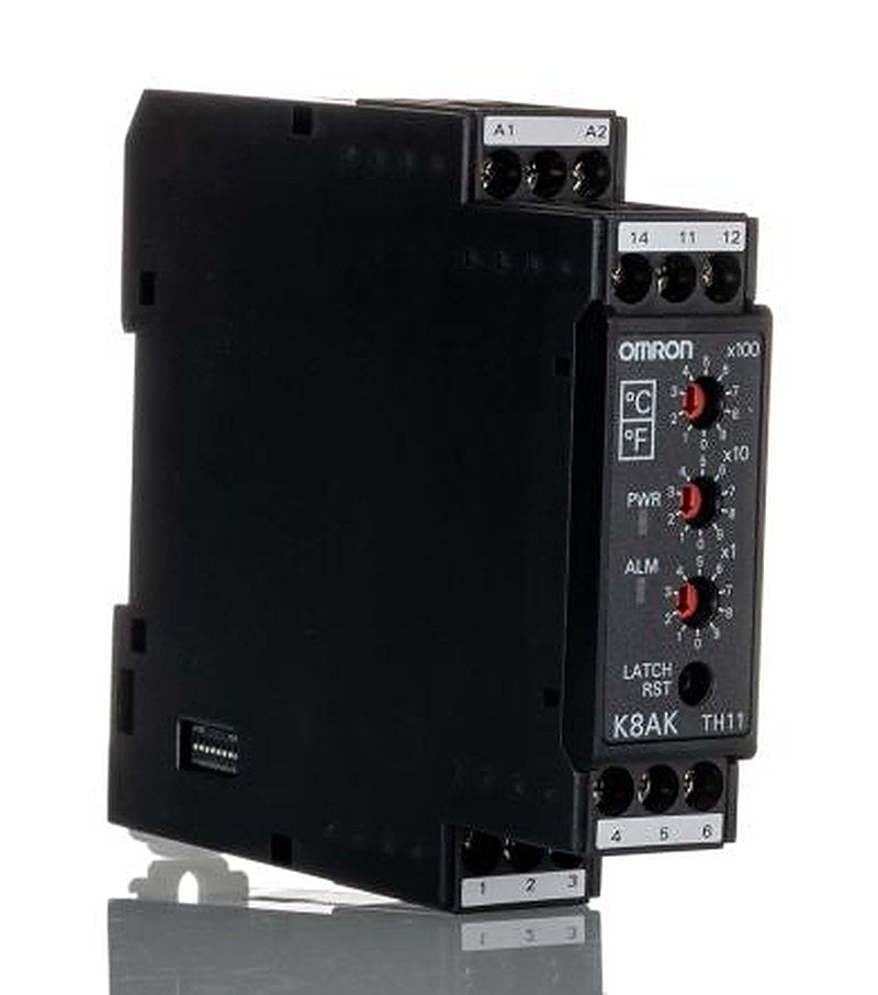 Omron Monitoring Relay, 3 Phase, SPDT, DIN Rail, Monitoring: 0 °C to 999 °C, 24 V dc 100V ac, 240 V ac