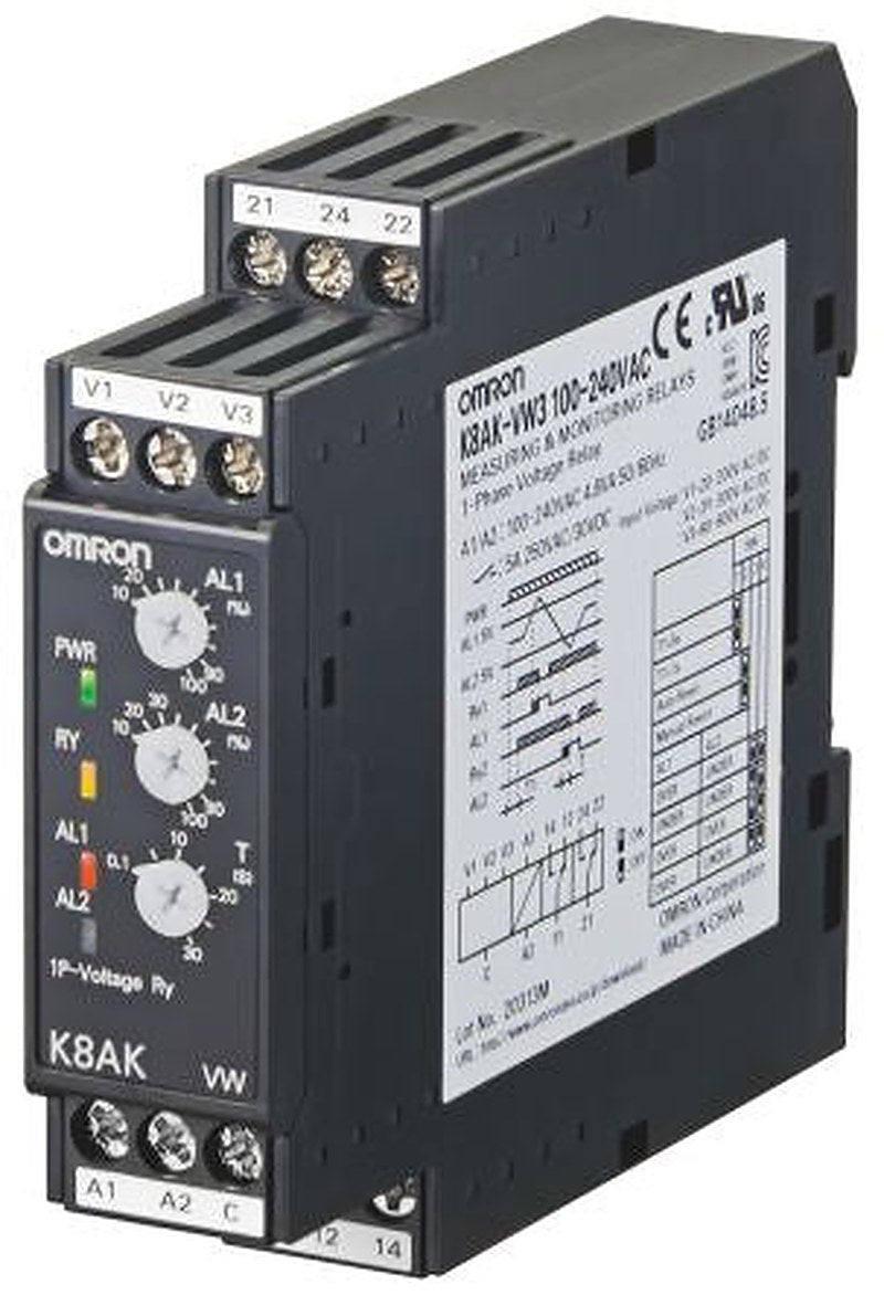 Omron Monitoring Relay, 1 Phase, SPDT, DIN Rail, 24V 24 V dc