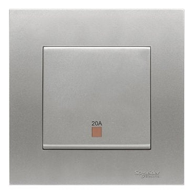 Vivace 20A 250V 1Gang DP Switch with Neon & Earth Aluminium silver (Vivace 20A 250V 1Gang DP Switch with Neon & Earth Aluminium silver) is a Schneider Electric product. Designed for reliable performance and long service life. Available across Iraq — contact us for pricing and delivery options.