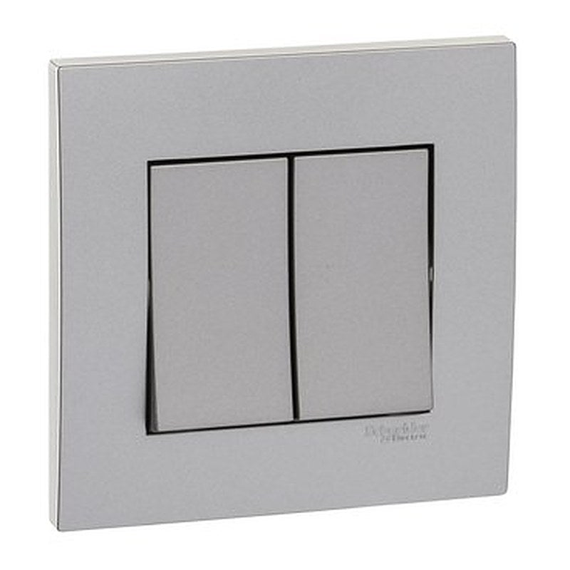 Switch, Vivace, 16AX, 250V, 1 way, 2 gang, aluminium silver (Switch Vivace) is a Schneider Electric product. Designed for reliable performance and long service life. Available across Iraq — contact us for pricing and delivery options.