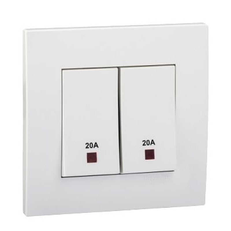 Vivace 20A 250V 2gang Double Pole Switch with Neon and Earth,White (Vivace 20A 250V 2gang Double Pole Switch with Neon and Earth White) is a Schneider Electric product. Designed for reliable performance and long service life. Available across Iraq — contact us for pricing and delivery options.