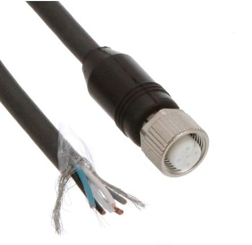 Leuze Female 4 way Right Angle to Unterminated Industrial Automation Cable Assembly, 5000 mm