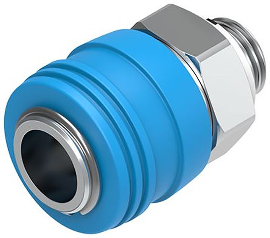 Festo Brass Pneumatic Quick Connect Coupling, 1/4 in Male G 8mm