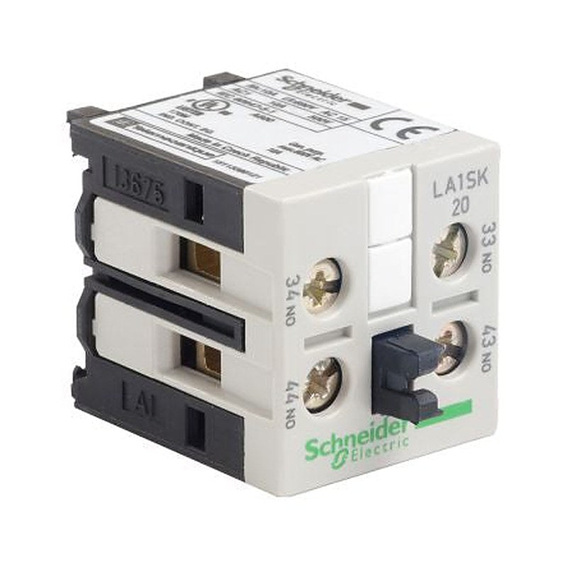 Schneider Electric Auxiliary Contact, 2 Contact, 2 NO, TeSyS SK, Front, 10 A, LA1SK20