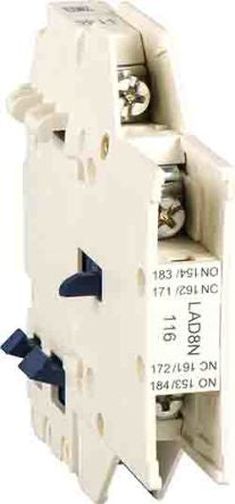 Schneider Electric Auxiliary Contact Block, 2 Contact, 1 NO/1 NC, TeSyS D, DIN Rail, 10 A, 690V, LAD8N116