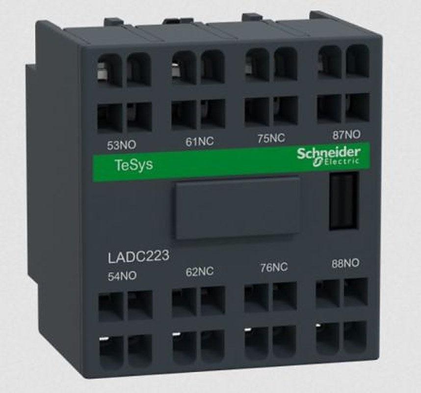Schneider Electric Auxiliary Contact Block, 4 Contact, 2 NC/2 NO, TeSyS D, Front, 10 A, 690V, LADC223