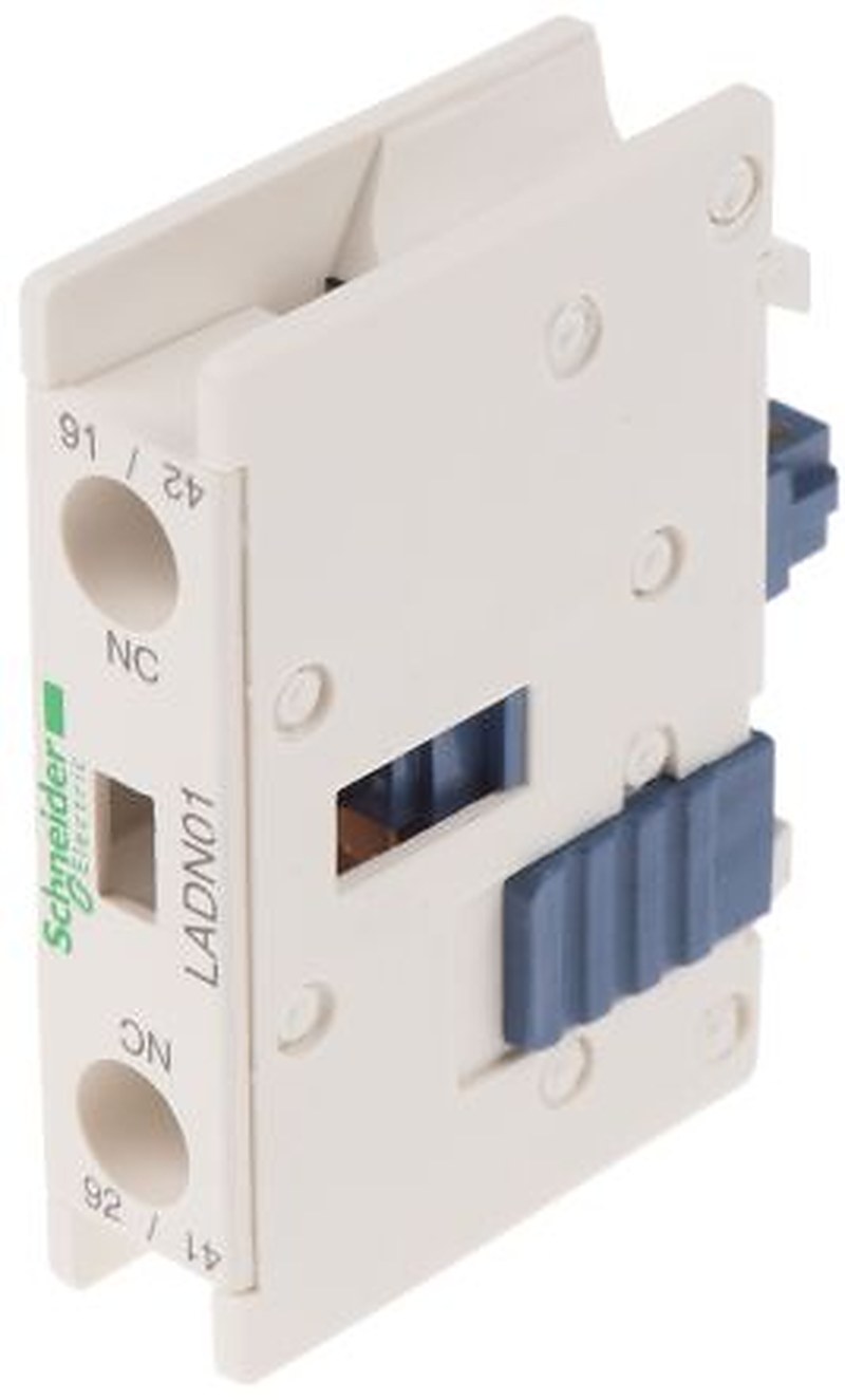 Schneider Electric Auxiliary Contact Block, 1 Contact, 1 NC, LADN, Front, 10 A, 690V ac, LADN01