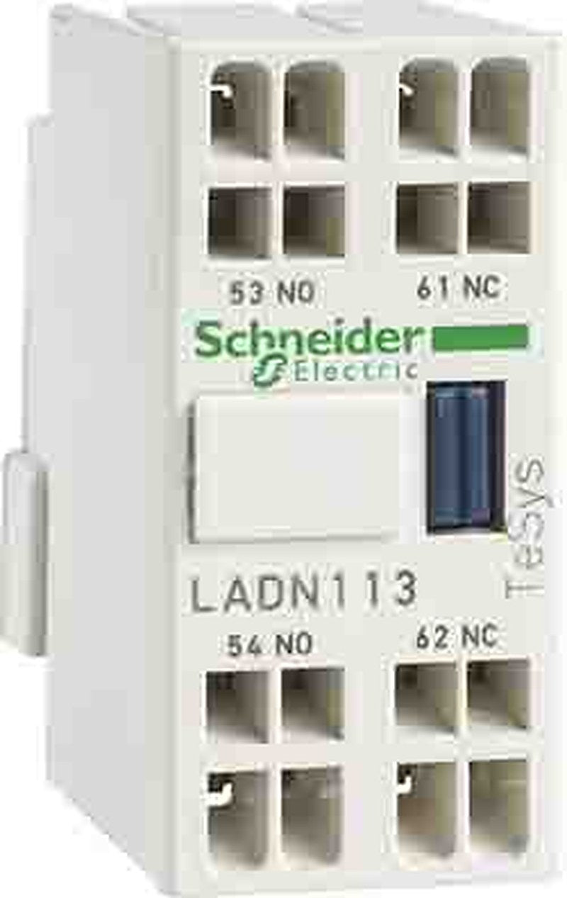 Schneider Electric Auxiliary Contact Block, 2 Contact, 2 NC, TeSyS D, DIN Rail, 6 A, 690V, LADN023