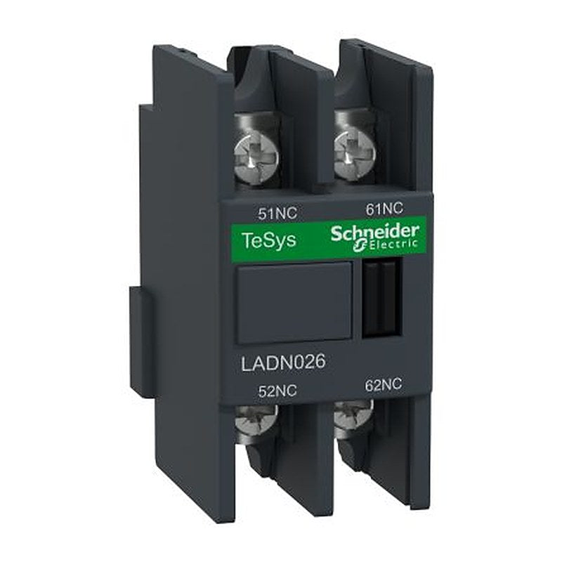 Schneider Electric Auxiliary Contact Block, 2 Contact, 2 NC, TeSyS D, Front, 10 A, 690V, LADN026