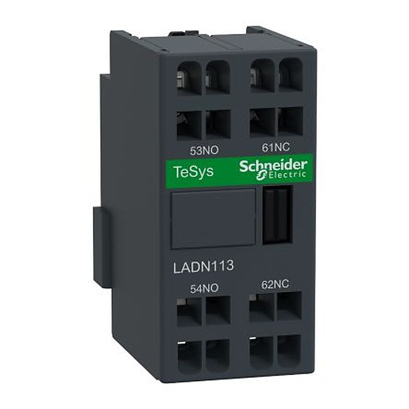 Schneider Electric Auxiliary Contact Block, 2 Contact, 1 NO/1 NC, LADN, Front, 10 A, 690V, LADN113