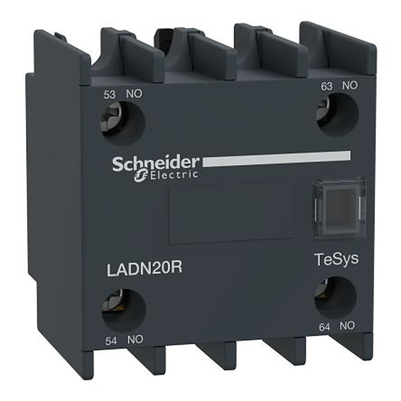 Schneider Electric Auxiliary Contact Block, 2 Contact, 2 NO, LADN, Screw, 690V, LADN20R