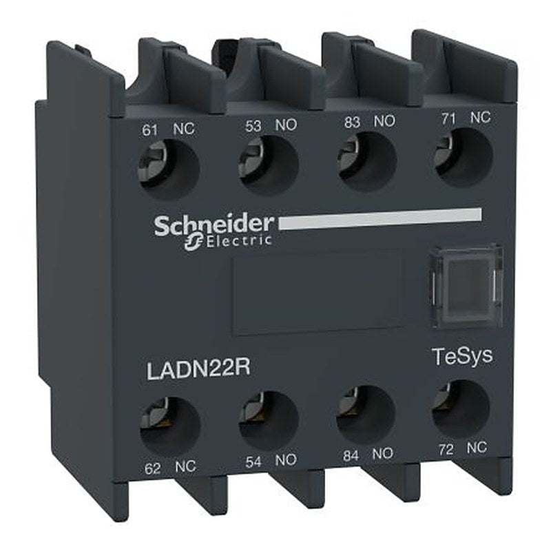 Schneider Electric Auxiliary Contact Block, 4 Contact, 2 NO/2 NC, LADN, Screw, LADN22R