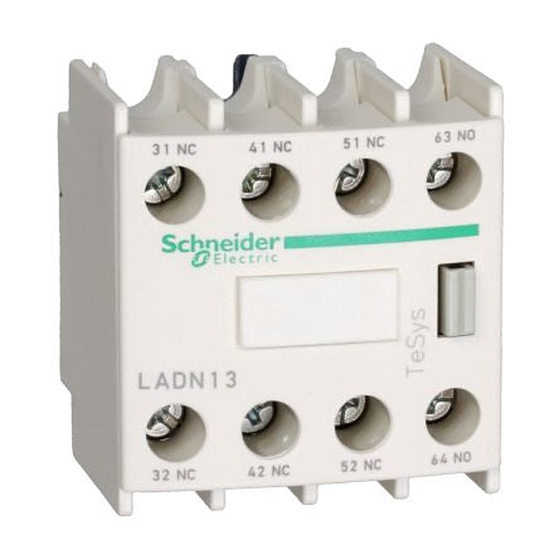 Schneider Electric Auxiliary Contact Block, 4 Contact, 3 NO/1 NC, LADN, Front, 10 A, 690V, LADN316