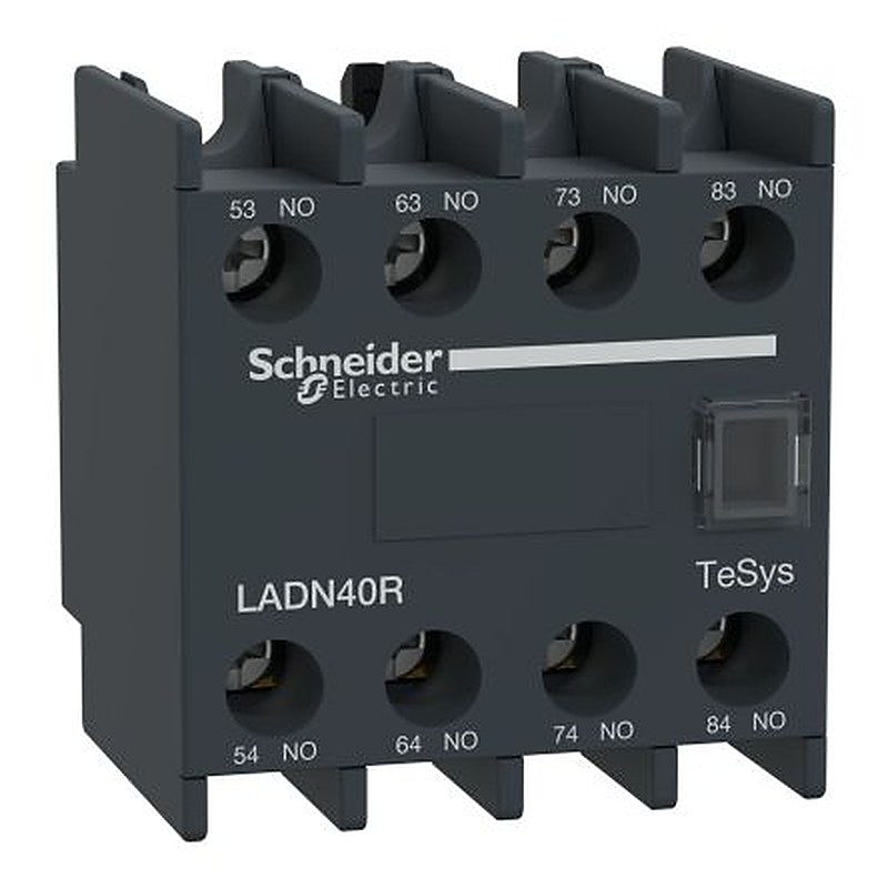 Schneider Electric Auxiliary Contact, 4 Contact, 4 NO, LADN, Screw, LADN40R