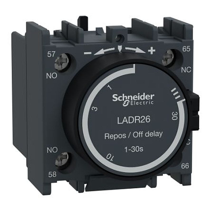 Schneider Electric Auxiliary Contact Block, 2 Contact, 1 NO/1 NC, TeSyS D, Front, 10 A, 690V, LADR26