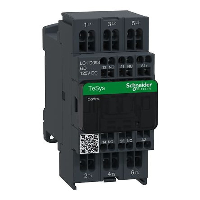 Schneider Electric TeSyS D Contactor, 125V Coil, 3-Pole, 9 A, 4 kW 125V, 1 NO/1 NC, 690V