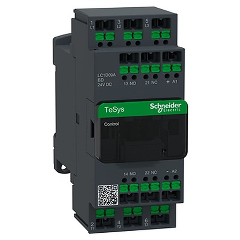 Schneider Electric LC1D Contactor, 24V dc Coil, 3-Pole, 25 A, 5.4 W 24V, 1 NO/1 NC, 690V ac