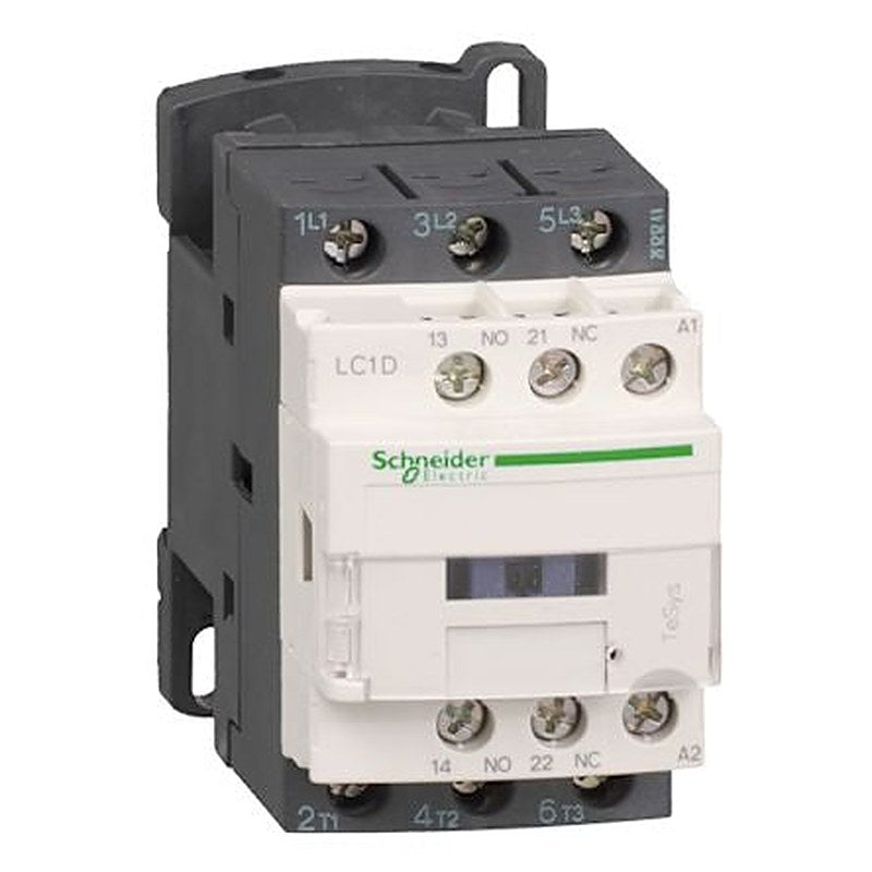 Schneider Electric LC1D Contactor, 24V ac Coil, 3-Pole, 9 A, 5.5 kW 24V ac, 3 NO, 690V ac