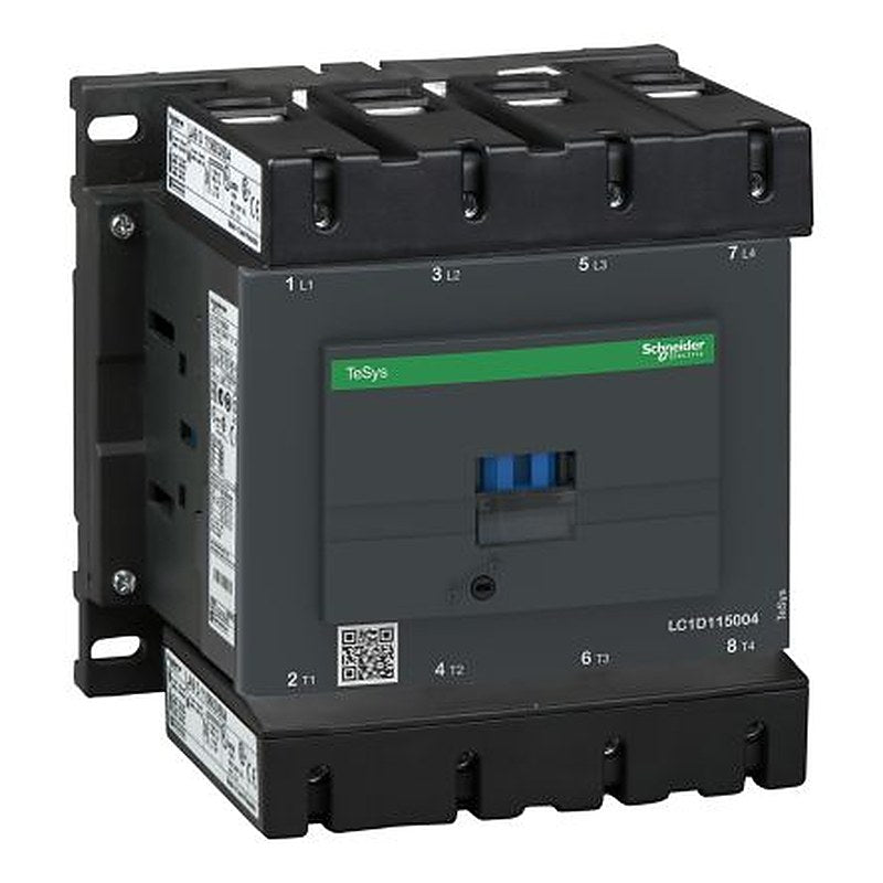 Schneider Electric TeSyS D Contactor, 115V Coil, 4-Pole, 115 A, 24 W, 1 NO/1 NC, 1kV