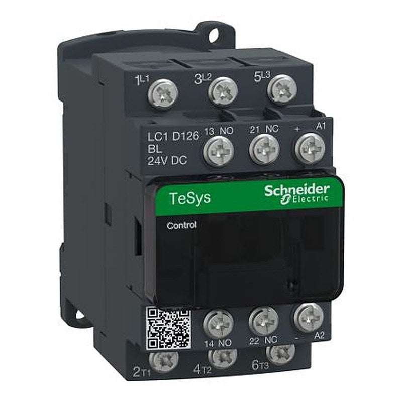 Schneider Electric TeSyS D Contactor, 24V dc Coil, 3-Pole, 25 A, 7.5 kW 24V dc, 3 NO, 300 V dc, 690V ac