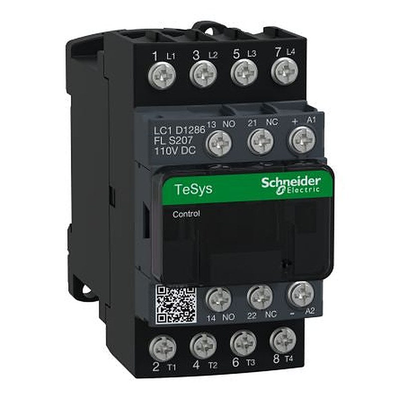 Schneider Electric TeSyS D Contactor, 110V dc Coil, 4-Pole, 25 A, 2 NO/2 NC, 440V