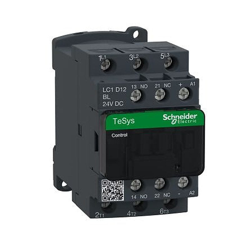 Schneider Electric LC1D Contactor, 24V dc Coil, 3-Pole, 12 A, 5.5 kW 24V dc, 3 NO, 690V ac