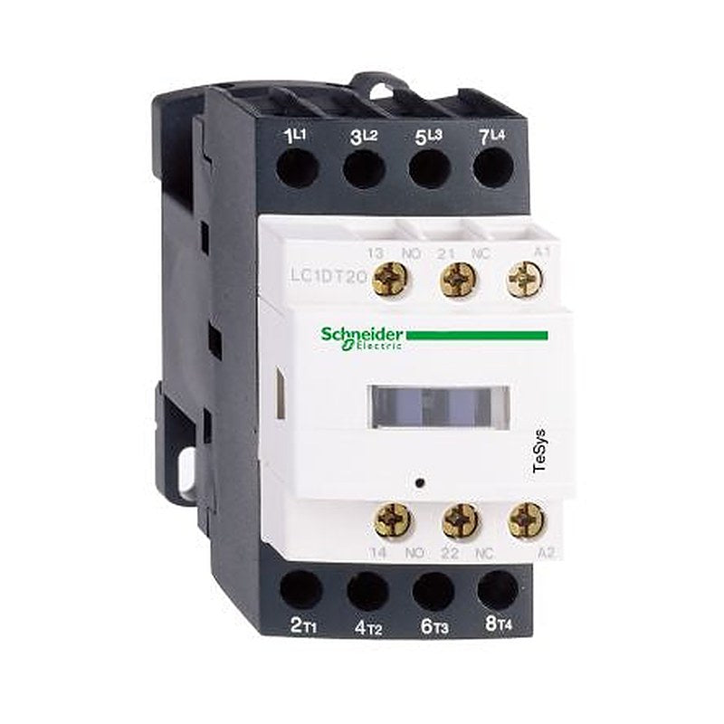 Schneider Electric LC1D Contactor, 24V dc Coil, 4-Pole, 18 A, 2.5 W 24V dc, 2 NO/2 NC, 690V ac