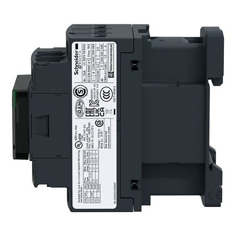 Schneider Electric LC1D Contactor, 24V ac Coil, 3-Pole, 18 A, 7.5 kW 24V ac, 3 NO, 690V ac