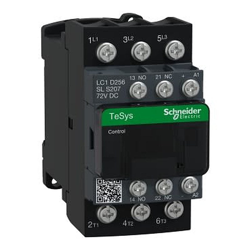 Schneider Electric TeSyS D Contactor, 72V dc Coil, 3-Pole, 25 A, 11 kW 72V dc, 3 NO