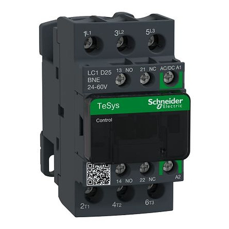 Schneider Electric LC1D Contactor, 3-Pole, 25 A, 11 kW, 3 NO, 690V ac