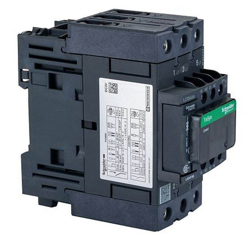 Schneider Electric LC1D Contactor, 24V dc Coil, 3-Pole, 40 A, 22 kW 24V dc, 3 NO