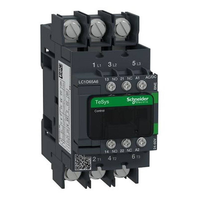Schneider Electric TeSyS D Contactor, 24V ac/dc, 60 V ac/dc Coil, 4-Pole, 65 A, 37 kW 24V ac/dc, 60 V ac/dc, 1 NO/1 NC,