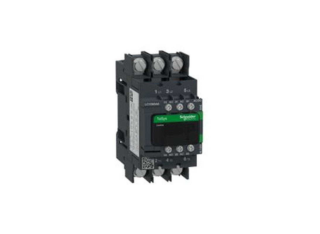 Schneider Electric LC1D Contactor, 130V ac Coil, 4-Pole, 65 A, 37 kW 130V dc, 48 V dc, 1 NO/1 NC, 690V