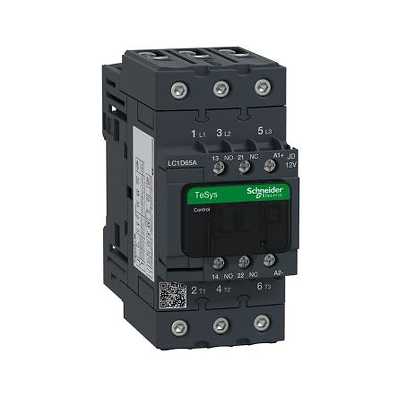 Schneider Electric TeSyS D Contactor, 12V dc Coil, 3-Pole, 65 A, 30 kW 12V dc, 3 NO