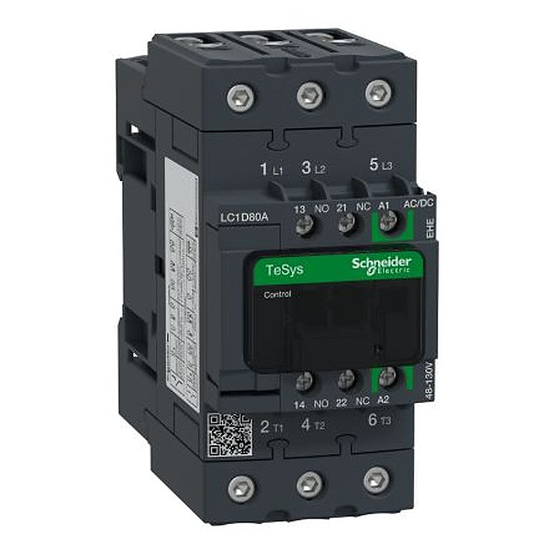 Schneider Electric TeSyS D Contactor, 130V dc, 48 V dc Coil, 3-Pole, 1 kA 130V dc, 48 V dc, 1 NO/1 NC, 690V