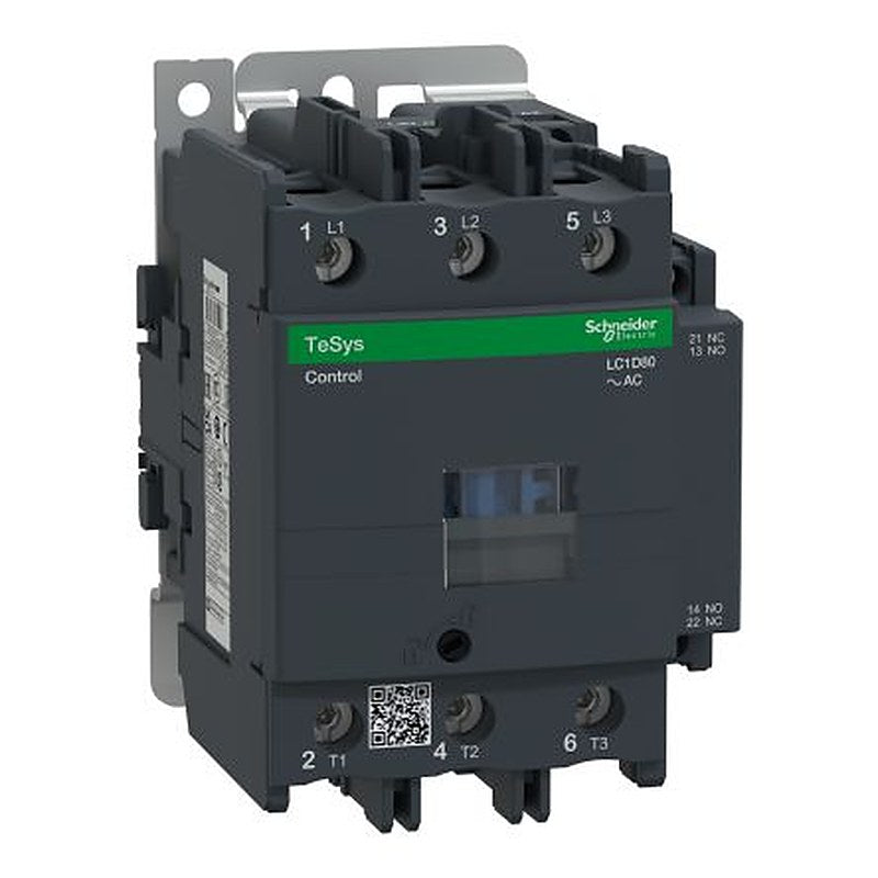 Schneider Electric LC1D Contactor, 415V ac Coil, 3-Pole, 80 A, 37 kW 415V ac, 3 NO, 690V