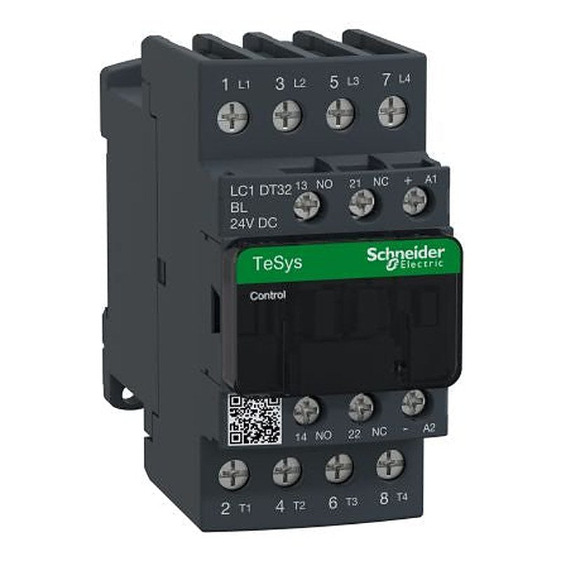 Schneider Electric TeSyS D Contactor, 24V dc Coil, 4-Pole, 32 A, 14.08 kW 24V dc, 4 NO, 690V ac/dc