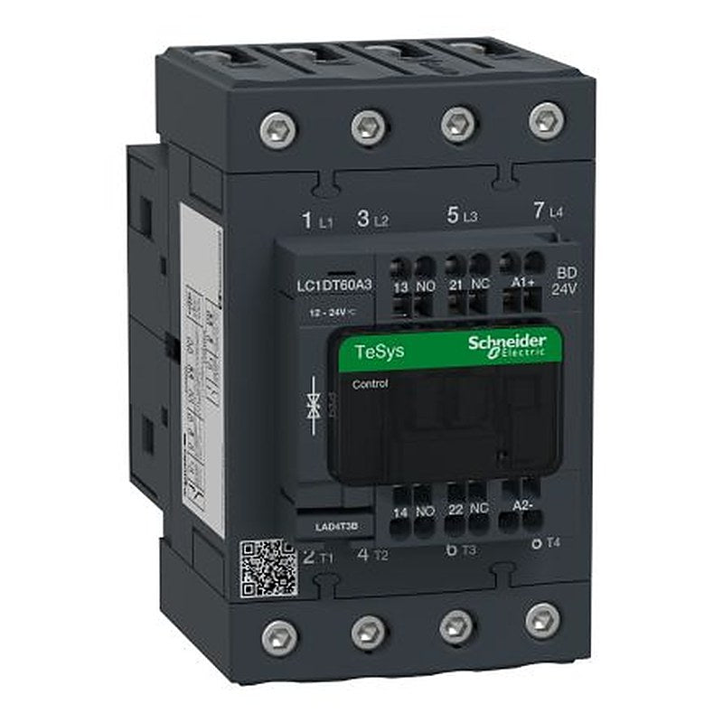 Schneider Electric TeSyS D Contactor, 24V Coil, 4-Pole, 60 A, 5.8 W 24V, 4 NO, 690V