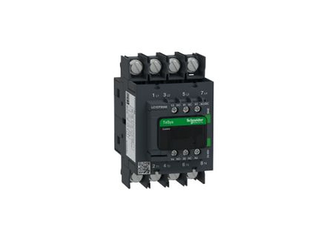 Schneider Electric TeSyS D Contactor, 24V, 60 V Coil, 4-Pole, 80 A 24V, 60 V, 1 NO/1 NC, 690V