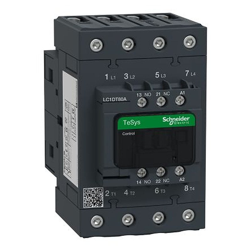Schneider Electric LC1D Contactor, 32V Coil, 4-Pole, 80 A, 5.8 W 32V, 4 NO, 690V